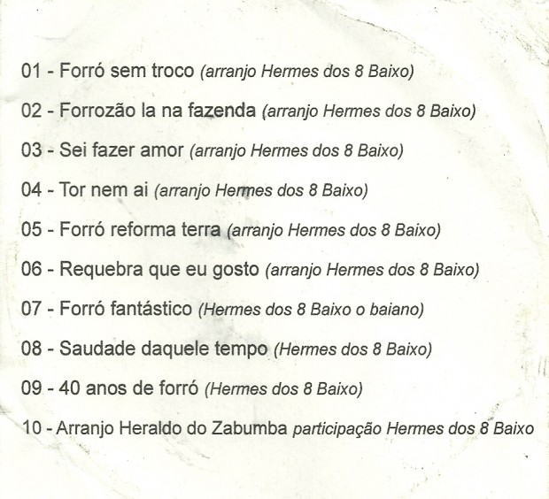 Hermes dos 8 Baixos Vol 02 - faixas