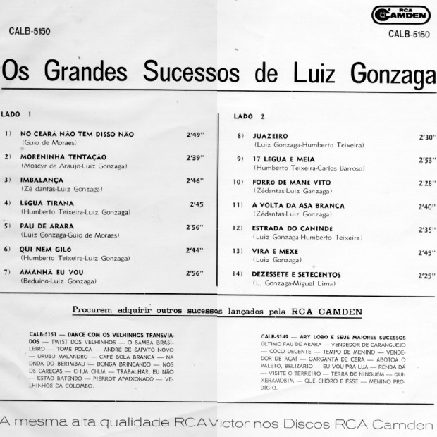 OS GRANDES SUCESSOS DE LUIZ GONZAGA - Capa Traseira