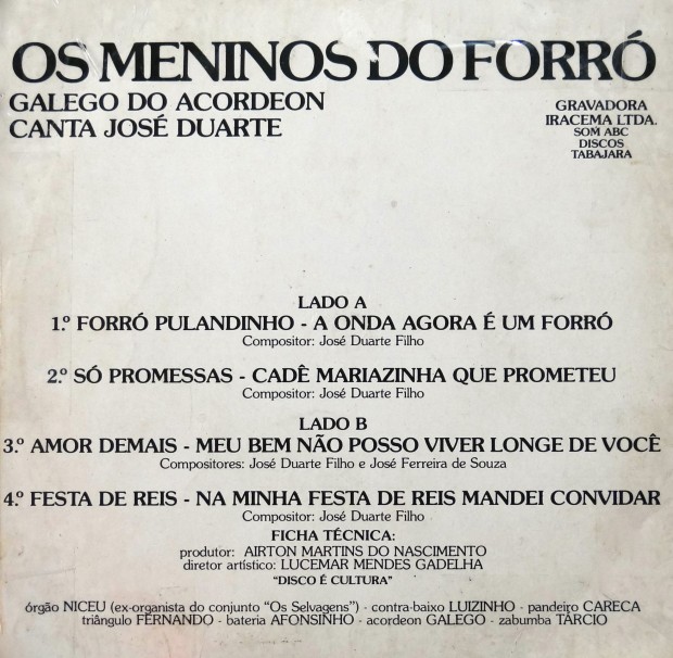 Os Meninos do Forro - verso