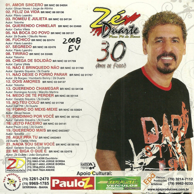 30 Anos de Forro - verso