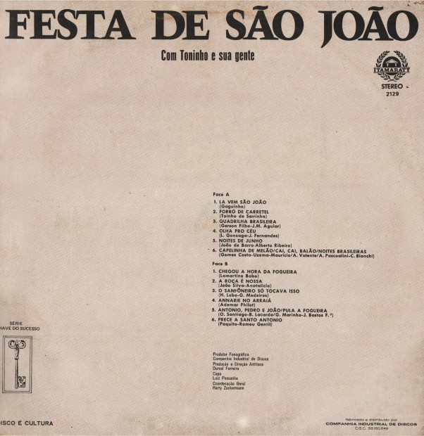 Verso - Festa de Sao Joao