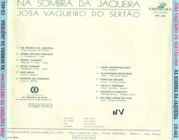 Na Sombra da Jaqueira - verso cd