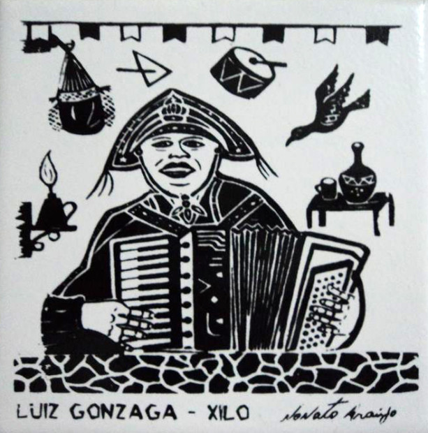 Gonzagão - xilogravura de Nonato Araújo
