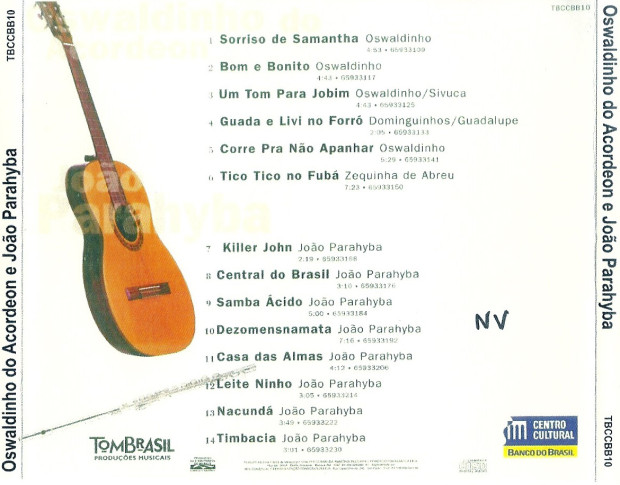 Oswaldinho & João Paraíba - verso cd